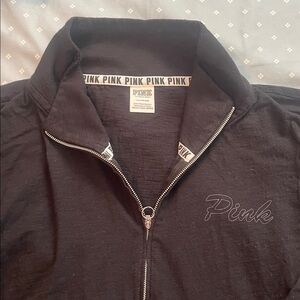 Pink Black Quarter Zip-Up Jacket